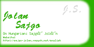 jolan sajgo business card